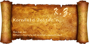 Kornfeld Zoltán névjegykártya
