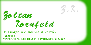 zoltan kornfeld business card