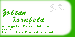 zoltan kornfeld business card